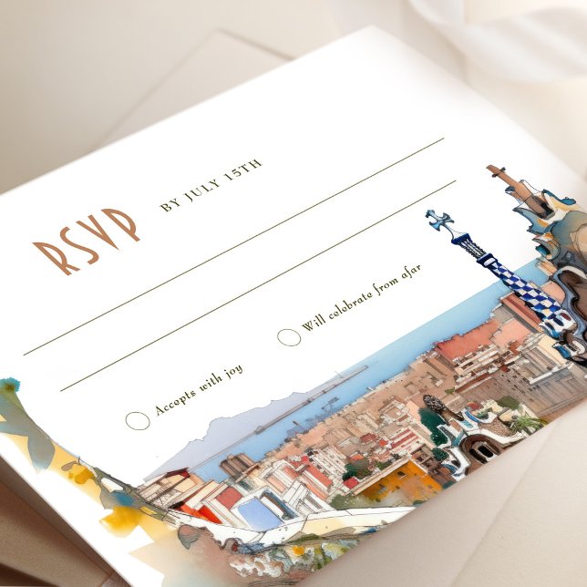 Invitación Boda de respuesta RSVP de Barcelona Insertar desti (Subido por el creador)