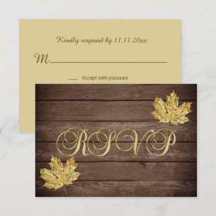Invitación Boda de respuesta RSVP de otoño rústico personaliz