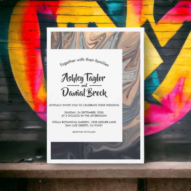 Invitación Boda de resumen artístico moderno mínimo bohemio (Subido por el creador)