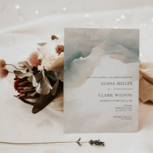 Invitación Boda de resumen de color de agua elegante