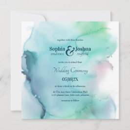 Invitación Boda de resumen de color de agua elegante claro