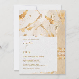 Invitación Boda de resumen de oro de lujo moderno