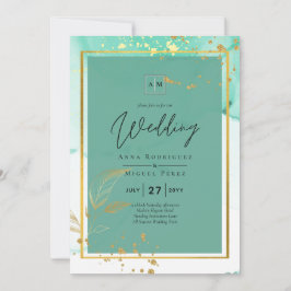 Invitación Boda de resumen de tinta de tinta de alcohol de co