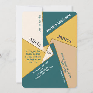 Invitación Boda De Resumen Geométrico Moderno Único Quirky