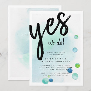 Invitación BODA de resumen moderno de vidrio marino de BUDGET