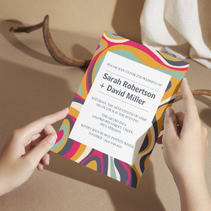 Invitación Boda de resumen negrita vibrante