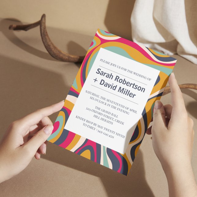 Invitación Boda de resumen negrita vibrante (Subido por el creador)
