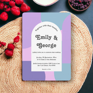 Invitación Boda de resumen púrpura púrpura pastel azul modern