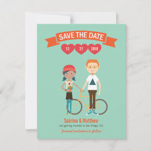 Invitación Boda de retrato de pareja Personalizado ilustrado