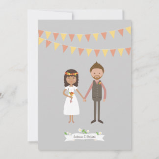 Invitación Boda de retrato de pareja Personalizado ilustrado