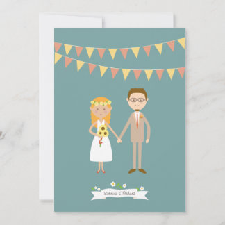 Invitación Boda de retrato de pareja Personalizado ilustrado
