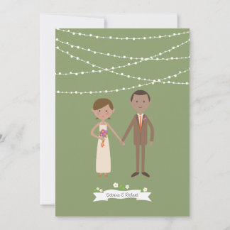 Invitación Boda de retrato de pareja Personalizado ilustrado