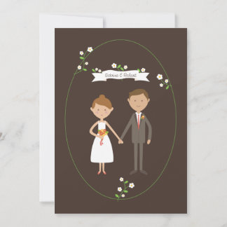 Invitación Boda de retrato de pareja Personalizado ilustrado