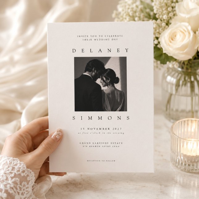 Invitación Boda de retrato editorial moderno (Subido por el creador)
