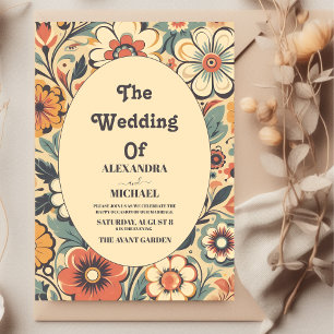 Invitación Boda de Retro Vintage de los años 70