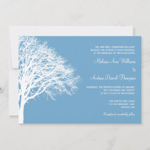 Invitación Boda de roble blanco y azul de invierno
