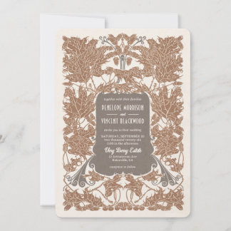 Invitación Boda de roble majestuoso Art Nouveau