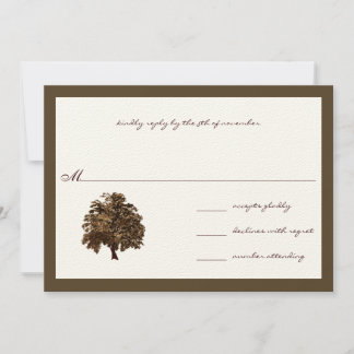 Invitación Boda de roble marrón RSVP