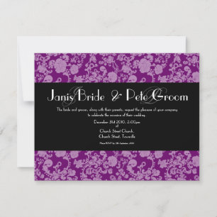 Invitación Boda de Rococo floral - monogramado, 4.25"x5.5"