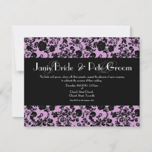 Invitación Boda de Rococo floral - monogramado, 4.25"x5.5"