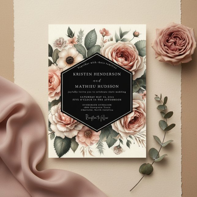 Invitación Boda de Romance Botánico Blush Bloom (Subido por el creador)