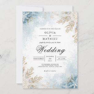 Invitación Boda de Romance Botánico de Icy Frost