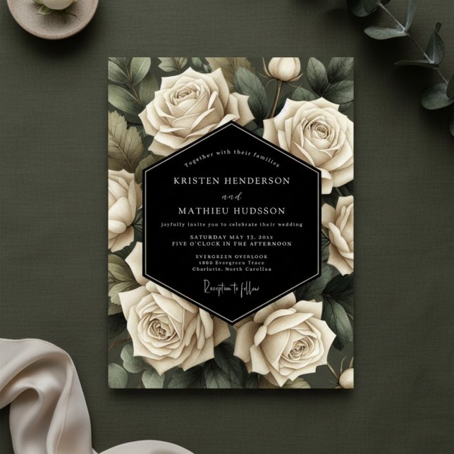 Invitación Boda de Romance Botánico Rosa Crema (Subido por el creador)