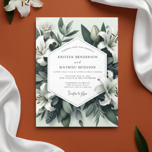 Invitación Boda de Romance Botánico Sage Lily