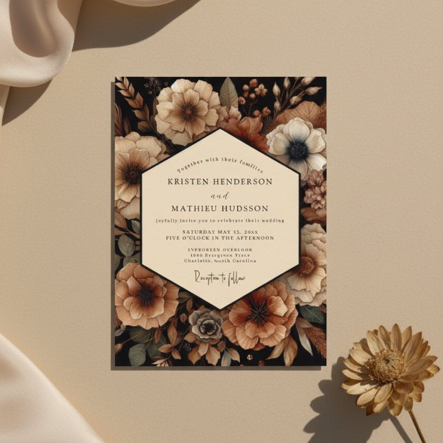 Invitación Boda de Romance Botánico Sienna Malhumorada (Subido por el creador)