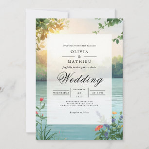 Invitación Boda de Romance Botánico Soft Sunlight