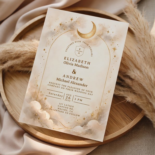 Invitación Boda de Romance Celestial Atemporal (Subido por el creador)