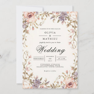 Invitación Boda de romance con arcos de sangre silenciada