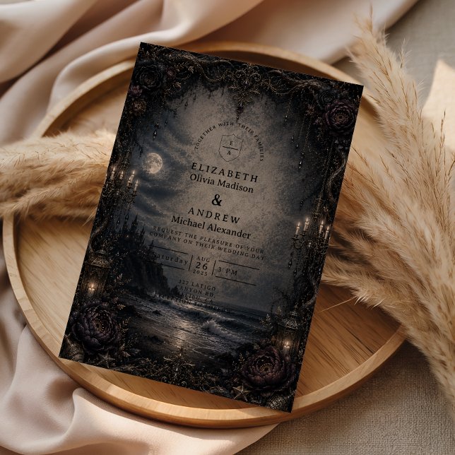 Invitación Boda de Romance Costero Oscuro (Subido por el creador)