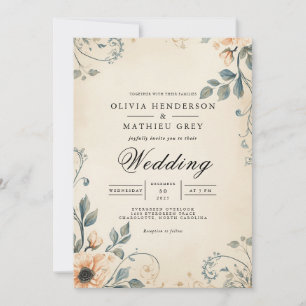 Invitación Boda de Romance de Arco Floral Vintage