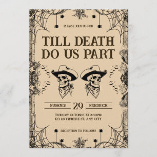 Invitación Boda de Romance de Cráneo Hasta que la Muerte nos 
