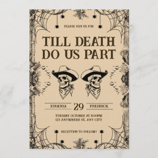 Invitación Boda de Romance de Cráneo Hasta que la Muerte nos