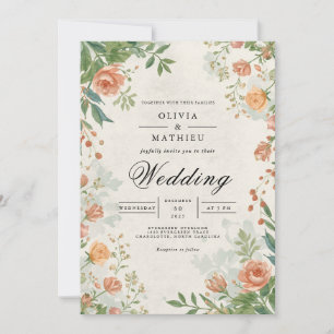 Invitación Boda de Romance de Floral Silenciada