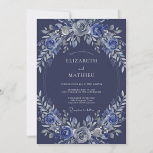 Invitación Boda de Romance Etéreo Floral de la Marina