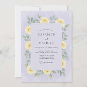 Invitación Boda de Romance Floración Amarillo Pálido