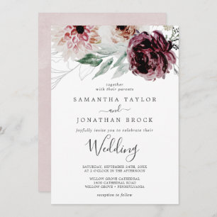 Invitación Boda de romance floral