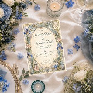Invitación Boda de Romance Floral Art Nouveau Etéreo