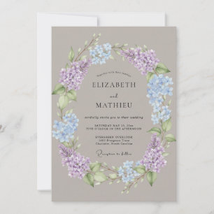 Invitación Boda de Romance Floral de Hortensia Vinca