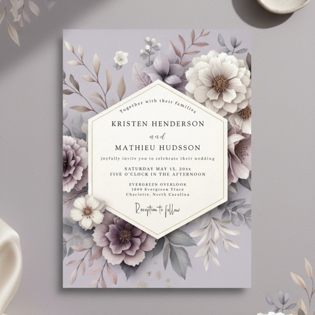 Invitación Boda de Romance Floral de Lavanda (Subido por el creador)