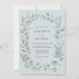 Invitación Boda de Romance Floral Delicado de Vinca