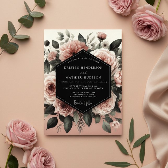 Invitación Boda de Romance Floral Rosado (Subido por el creador)