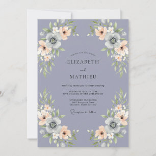 Invitación Boda de Romance Floral Sutil de Lavanda