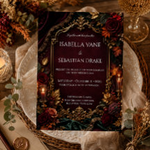 Boda de Romance Oscuro Burgundy & Gold