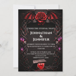 Invitación Boda de Romance Oscuro de Vampire Gothic de Noche 