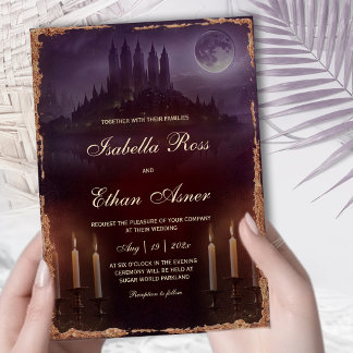 Invitación Boda de Romance Oscuro Malhumorado Terciopelo Bur