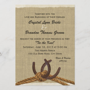Invitación Boda de Rope y Horse Shoes